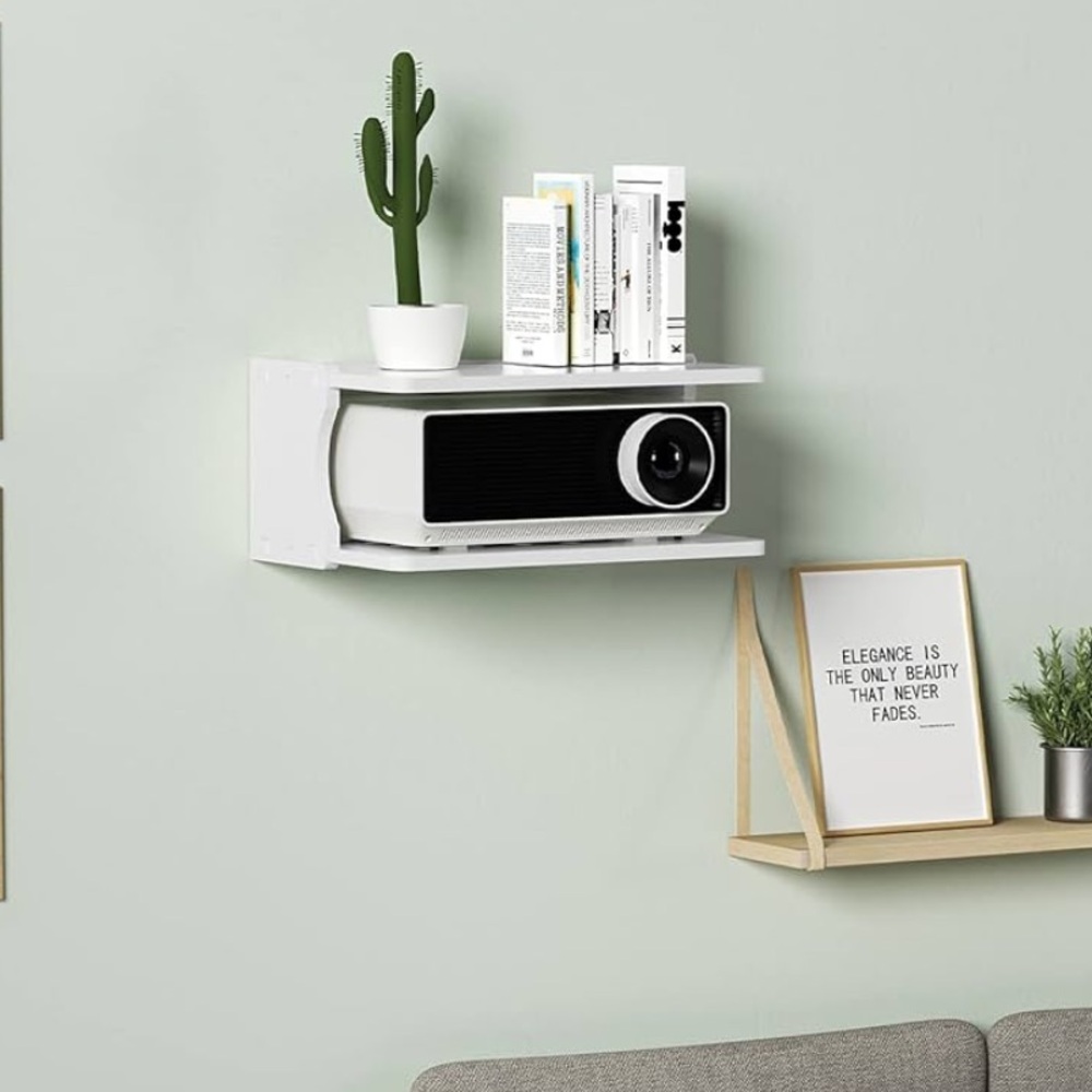 Wall mount projector shelf organizer